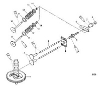 Впускные / выпускные клапаны 4-Х ТАКТНОГО ПЛМ MERCURY 4 Серийный номер от 0R000001 до 0R067089