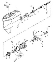 Корпус шестерни карданный вал 4-Х ТАКТНОГО ПЛМ MERCURY 4 Серийный номер от 0R000001 до 0R067089