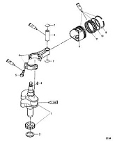 Коленвал, поршни и шатуны 4-Х ТАКТНОГО ПЛМ MERCURY 5 Серийный номер от 0R000001 до 0R067089