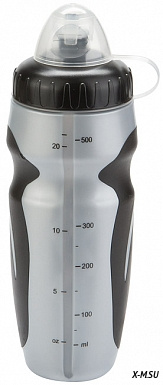 Фляга CB-15027W 600мл со шкалой полиэтилен. чёрно-серебристая. LU046147 550031