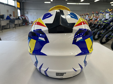 Шлем кроссовый HETOSHI UFD XD1-43 цв. Бело-сине-красно-желтый р. XL