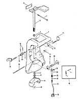 Поворотный кронштейн и блокировка обратного вращения 2-Х ТАКТНОГО ПЛМ MERCURY 50EO Серийный номер от 6428681 до 0B122929